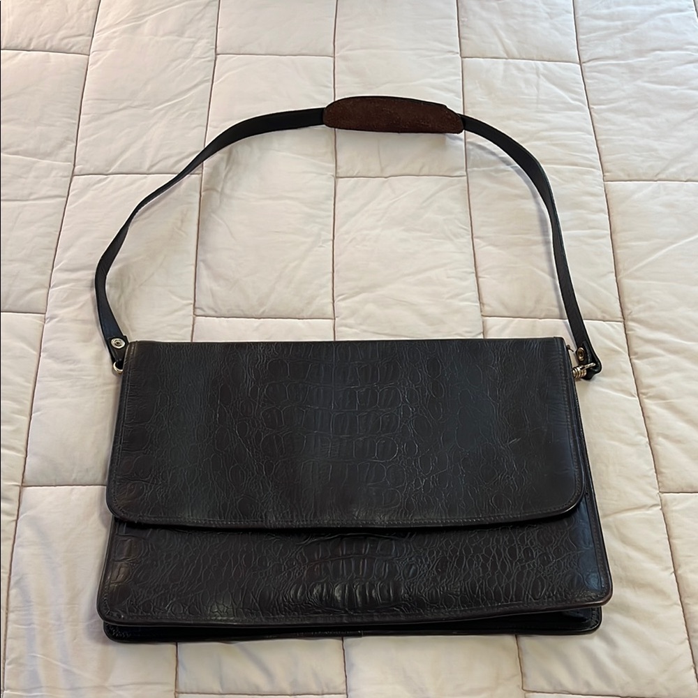 Vintage Galleria Dark Brown Leather Shoulder Strap Briefcase